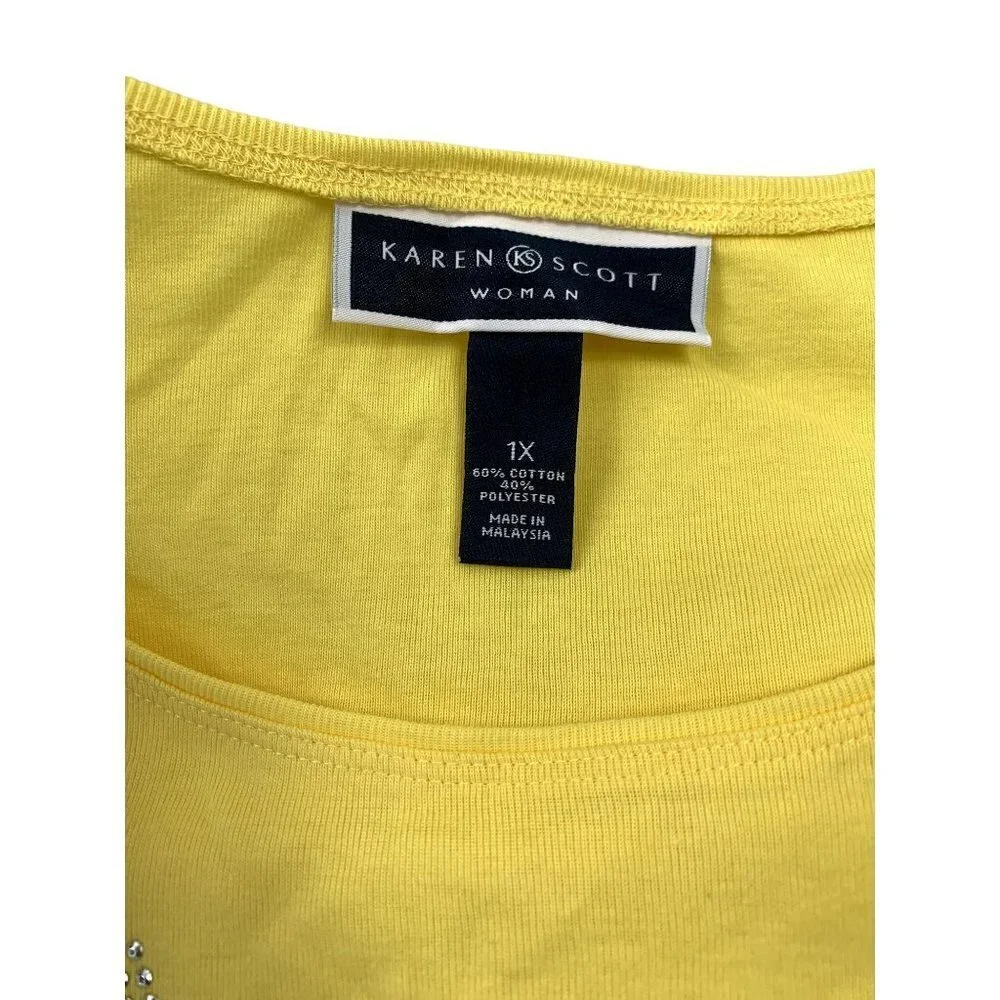 Karen Scott Women's Yellow Shirt - Picture 4 of 6